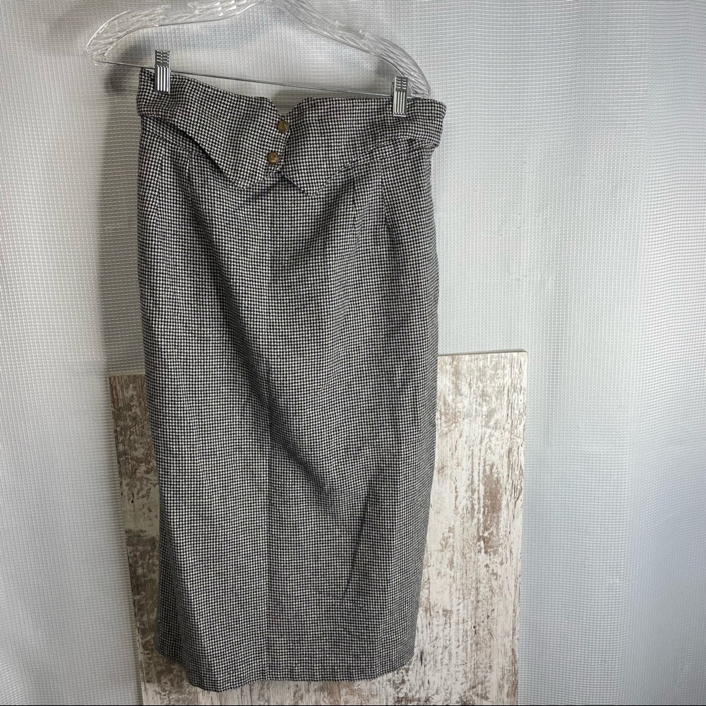 Vintage Houndstooth High Waisted Skirt Size 20